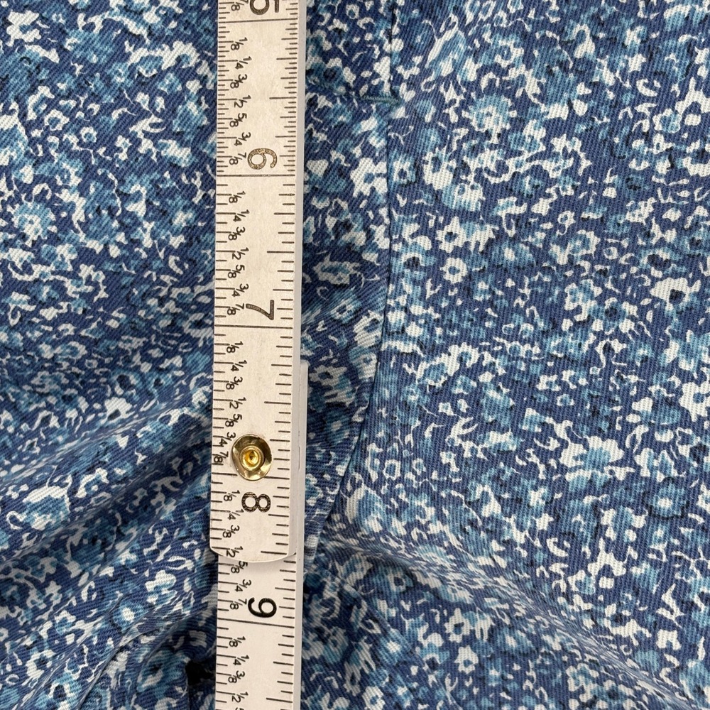 Lands' End Women Floral Ditsy Print Straight Leg Pants 2 Blue Mid Rise Preppy - Picture 7 of 11